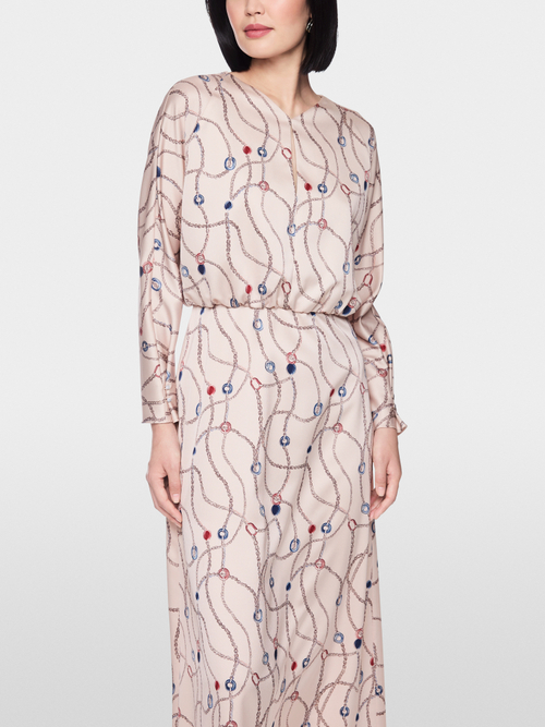 Midi dress with chain print