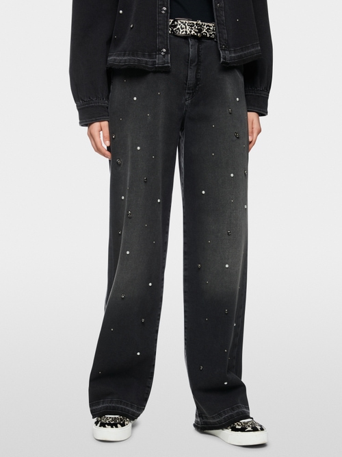 RUMA jeans with rhinestone trim