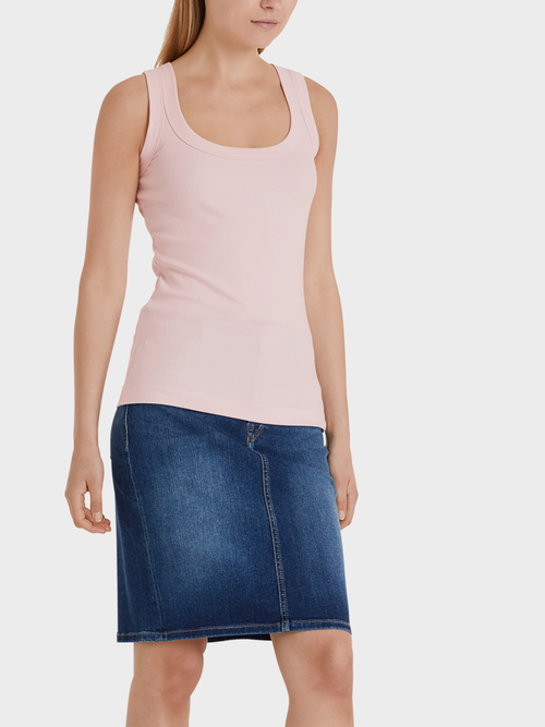 Fine-ribbed tank top