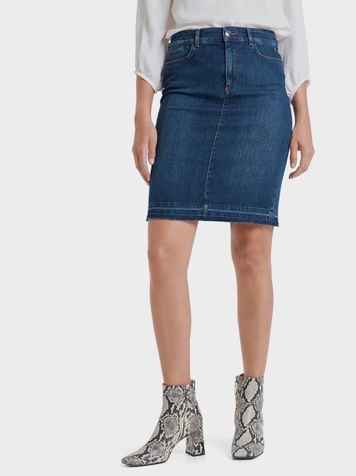 Jeansrock mit hohem Bund