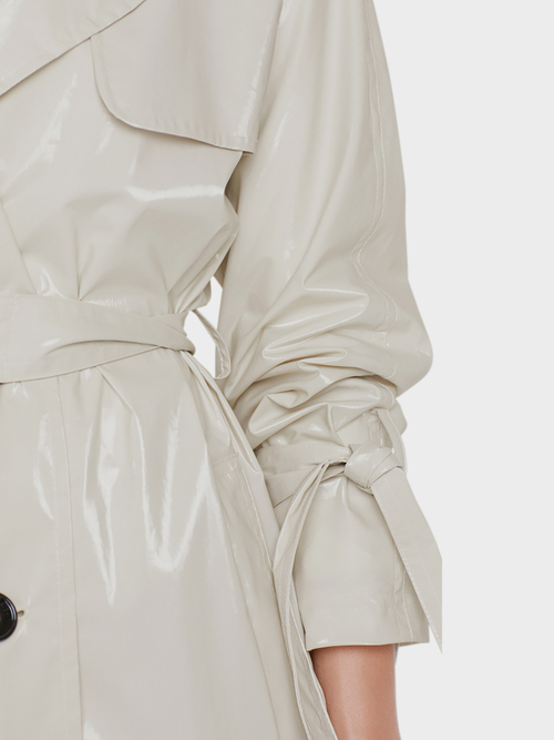 Trenchcoat mit Lack-Finish