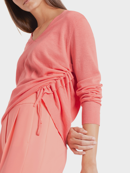 Feinstrickpullover mit Raffdetail