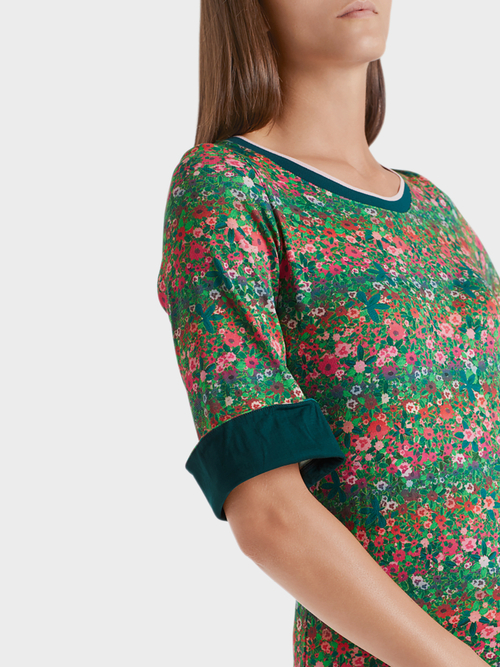 Jerseyshirt mit Millefleurs-Print