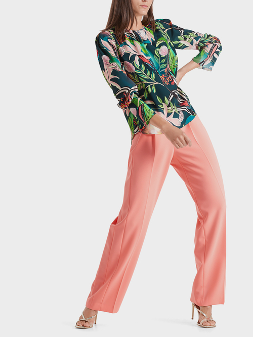 Print-Bluse aus Viskose und Seide