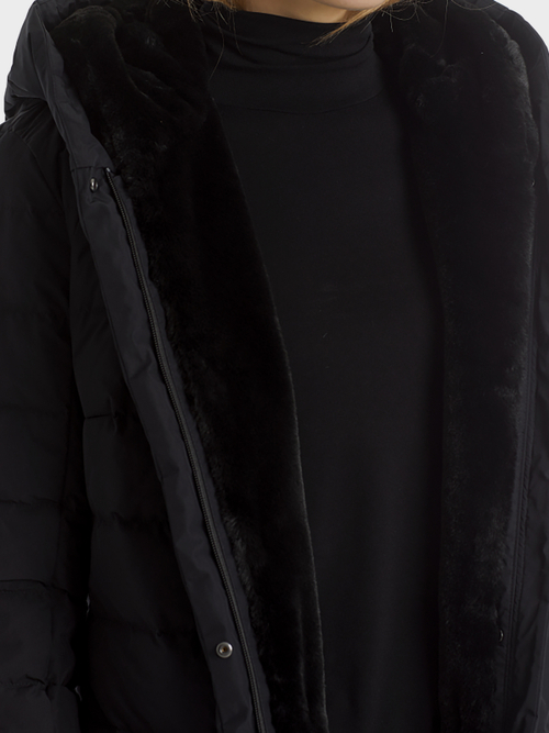 Down Coat with Fun Fur Vest