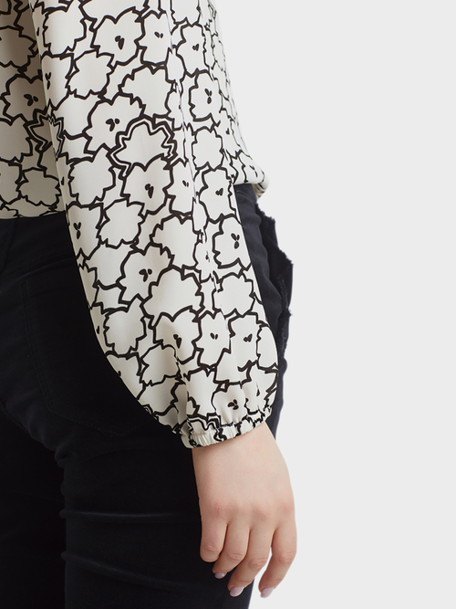 Blouse met waterlelieprint