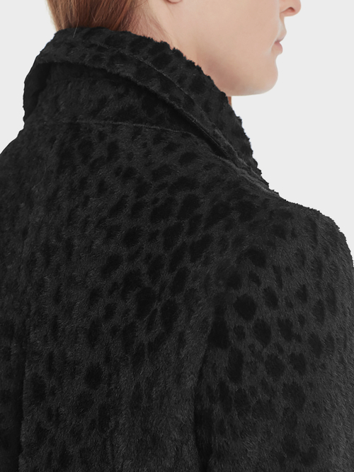 Faux fur coat in an alpaca blend