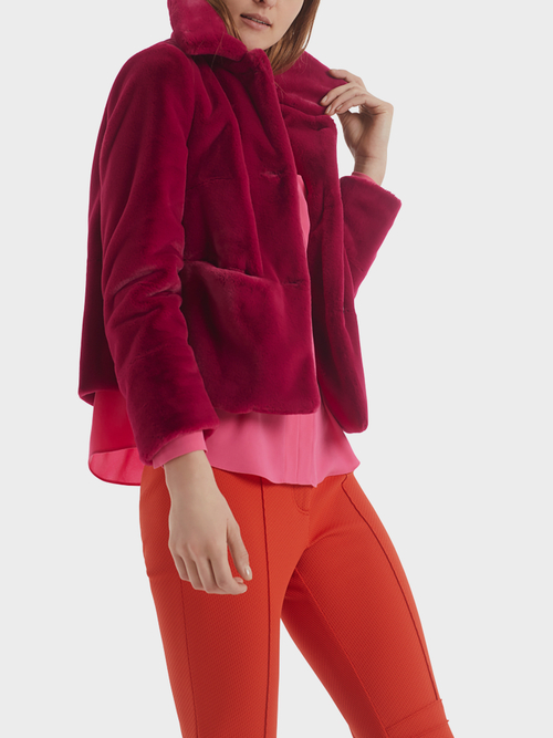 Velvety faux fur jacket