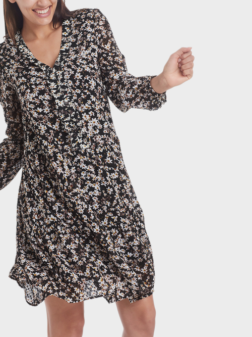Fil coupé dress with millefleurs print