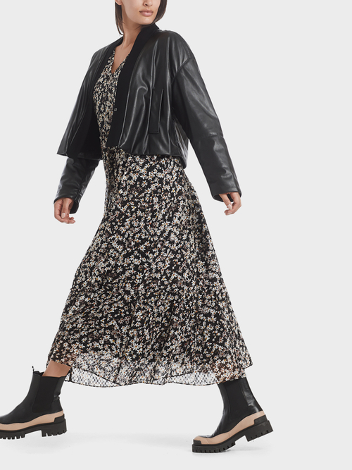 Maxi-jurk van fil coupé met millefleurs