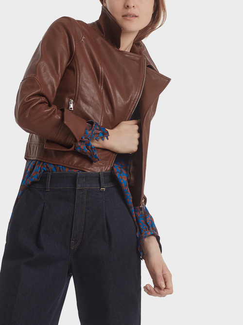 Leather jacket in the biker style