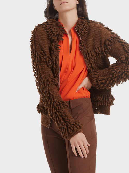 Vest met franjes 'Knitted in Germany'