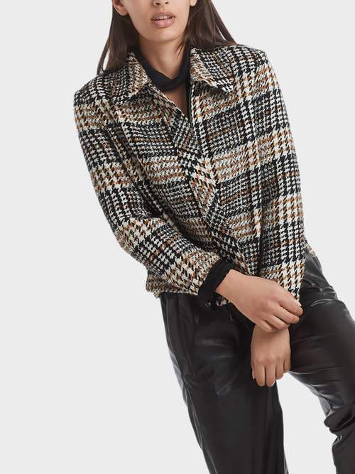 Veste à carreaux en laine mélangée