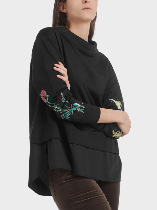 Feminines Sweatshirt mit Stickerei