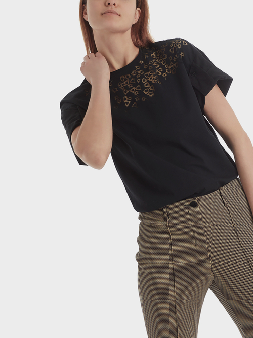 Katoenen shirt met blousemouwen