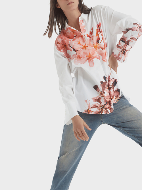 Katoenen blouse met bloemenprint