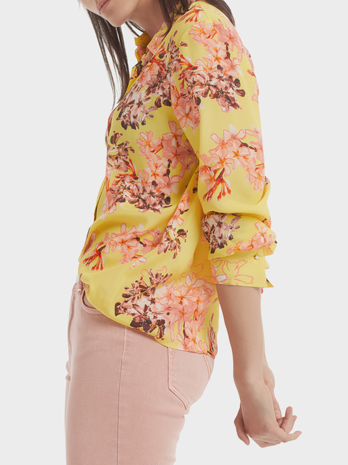 Gebloemde blouse van viscose en zijde