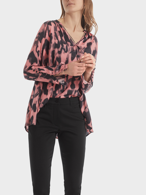 Weite Print-Bluse aus Satin