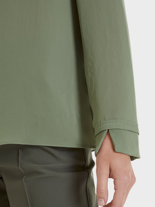 Bluse mit angerüschtem Stehkragen