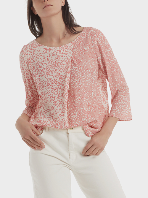 Blouse-style top in viscose crepe