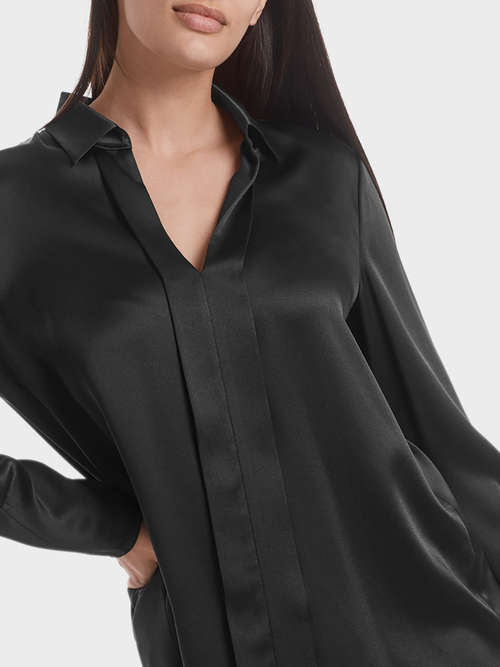 Elegant blouse-style top in silk satin