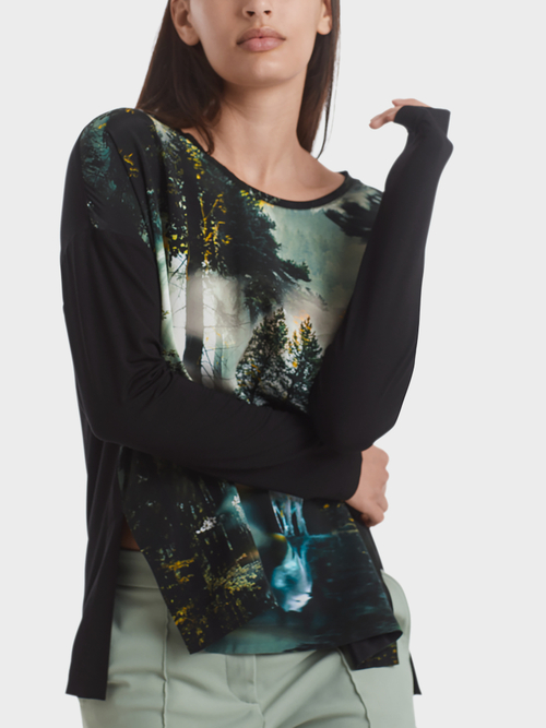 Bedrukt blouseshirt met zijde