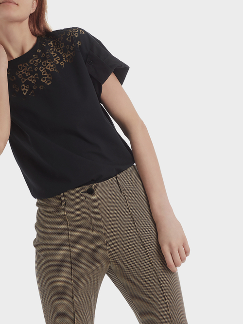 Jacquard pantalon met klein motief