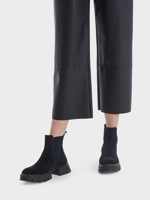 High-Waist-Hose aus Fun-Nappaleder