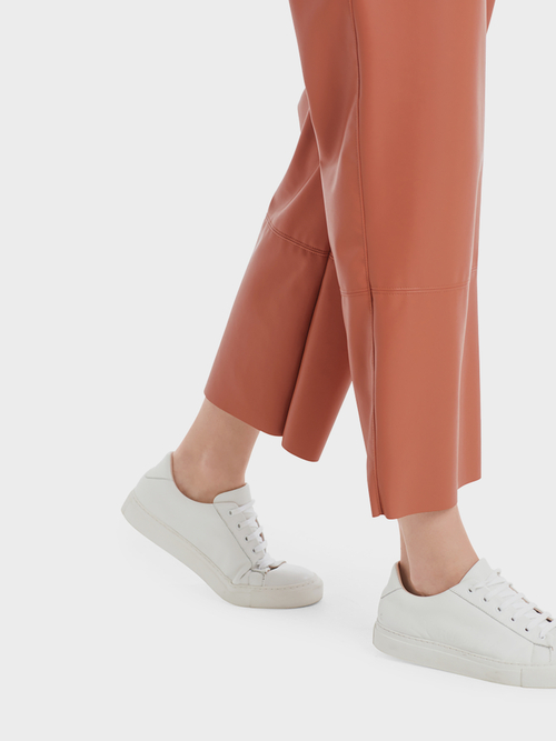 Pantalon taille haute en similicuir