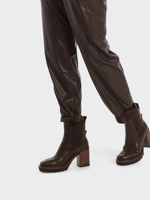 Pantalon décontracté en similicuir nappa