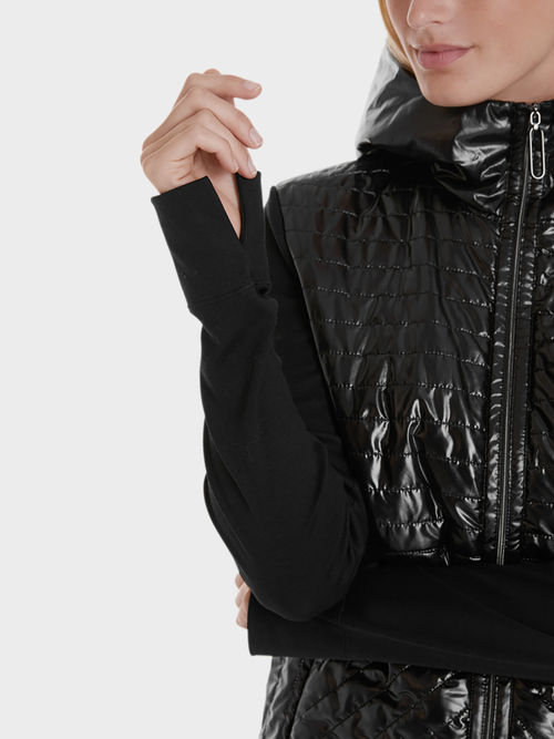 Veste à capuche en matières mélangées