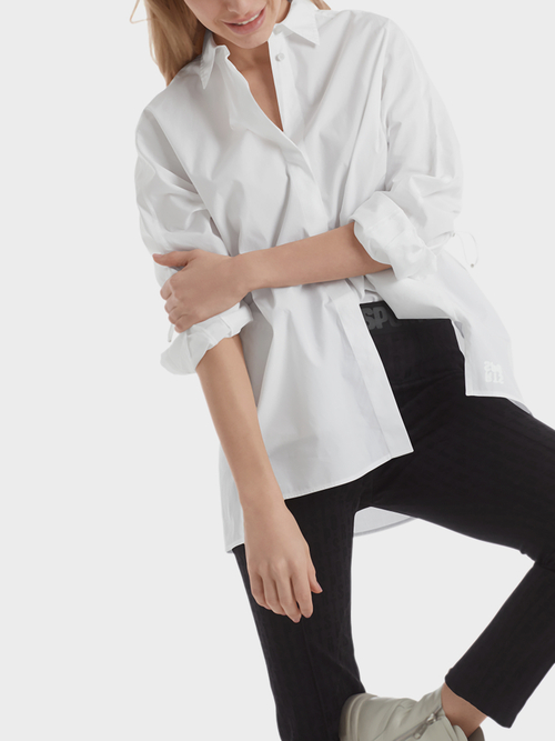 Katoenen blouse met koorddetails