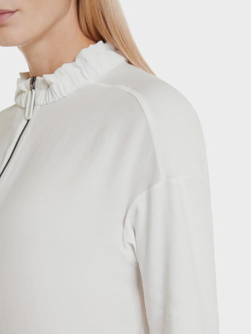 Blouseshirt van een materiaalmix