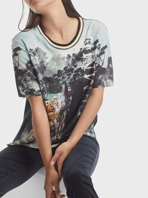 Tee-shirt chemisier à motif jungle