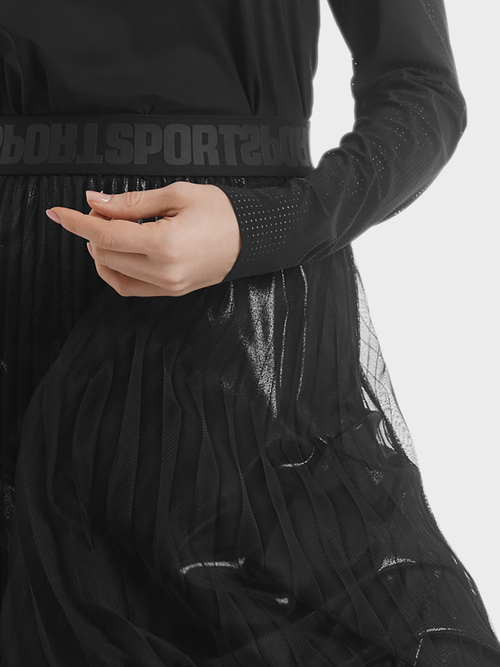 Two-piece skirt with gloss effect
