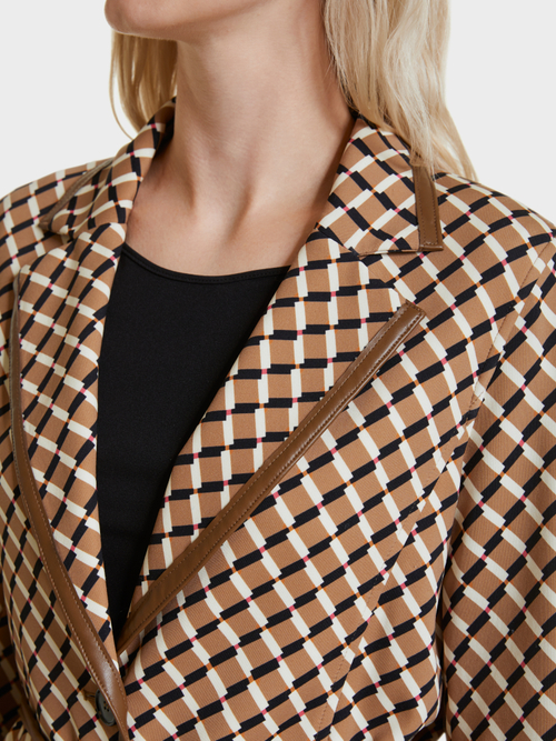 Statement coat with graphic pattern