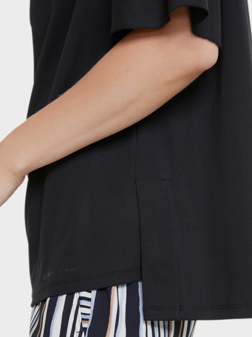Baumwollshirt mit Faltendetails
