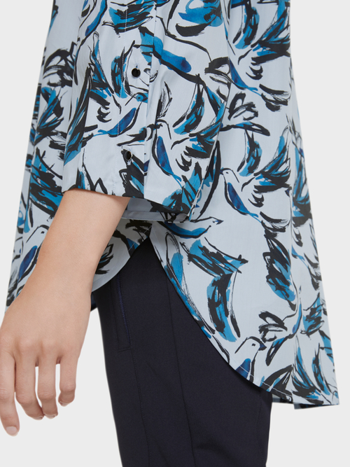 Weite Bluse mit Bird-Print