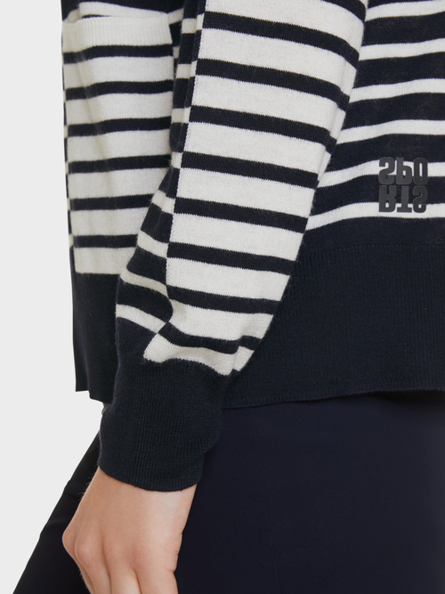 Striped fine-knit sweater