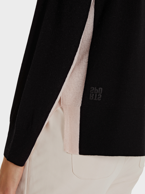 Pull-over bicolore en fine maille