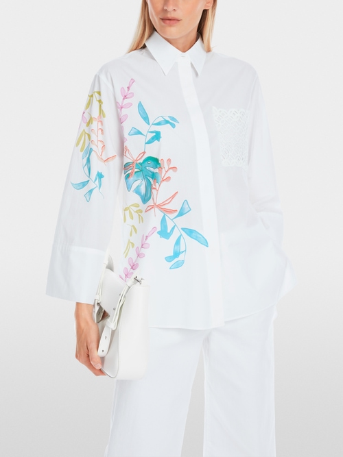 Organic cotton shirt blouse with print