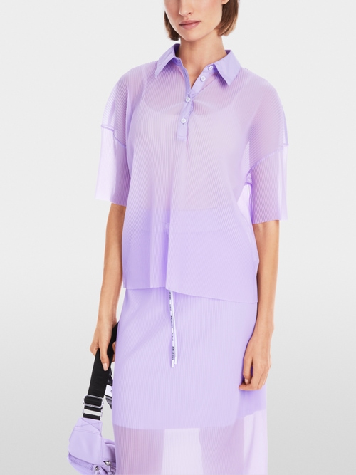 Pleated polo shirt