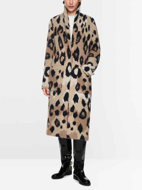 Knitted in Germany leo print cardigan