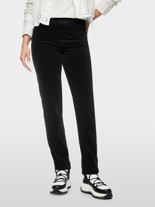 SIENA slim fit velvet pull-on trousers