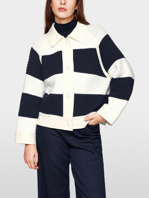 Short colour blocking cardigan
