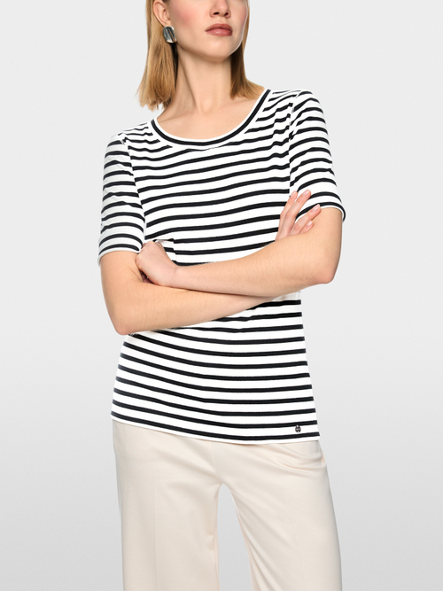 Striped T-shirt made of cotton rib