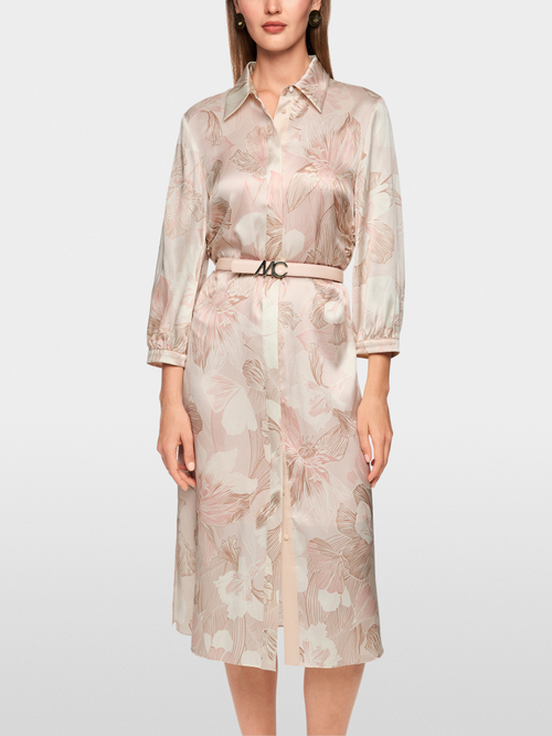 Silk blouse dress with floral print