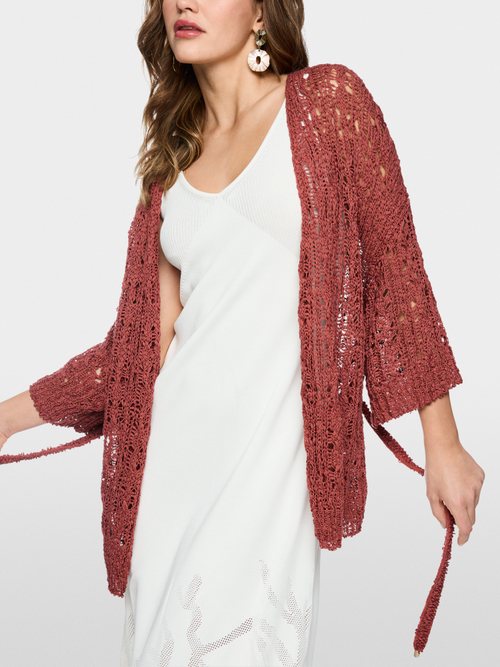‘Rethink Together’ openwork cardigan