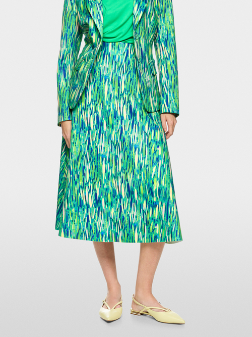 Calf-length skirt made of scuba jersey