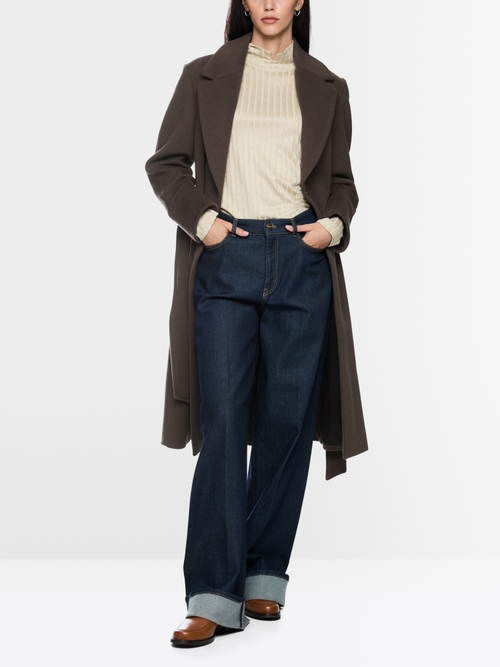 Coat in new wool with cashmere
